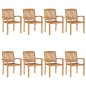 vidaXL Stapelbare Gartenstühle mit Kissen 8 Stk. Massivholz Teak vidaXL Stapelbare Gartenstühle mit Kissen 8 Stk. Massivholz Teak