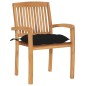 vidaXL Stapelbare Gartenstühle mit Kissen 8 Stk. Massivholz Teak vidaXL Stapelbare Gartenstühle mit Kissen 8 Stk. Massivholz Teak