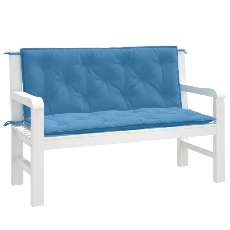 vidaXL Gartenbank-Auflagen 2 Stk. Melange Blau 120x50x7 cm Stoff vidaXL Gartenbank-Auflagen 2 Stk. Melange Blau 120x50x7 cm Stoff