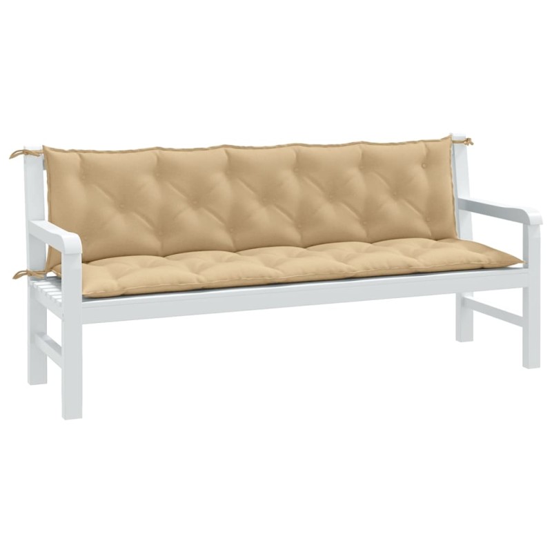 vidaXL Gartenbank-Auflagen 2 Stk. Melange Beige 180x50x7 cm Stoff vidaXL Gartenbank-Auflagen 2 Stk. Melange Beige 180x50x7 cm Stoff