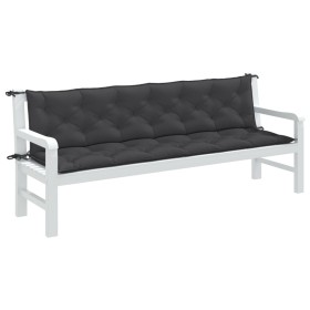 vidaXL Gartenbank-Auflagen 2 Stk. Melange Anthrazit 200x50x7 cm Stoff