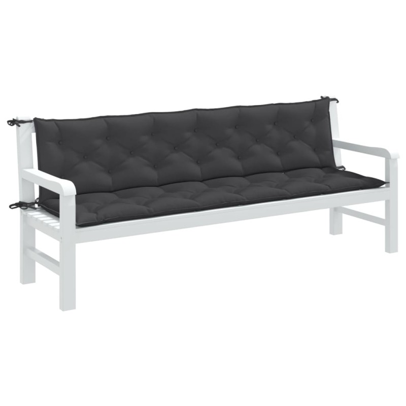 vidaXL Gartenbank-Auflagen 2 Stk. Melange Anthrazit 200x50x7 cm Stoff vidaXL Gartenbank-Auflagen 2 Stk. Melange Anthrazit 200x50x7 cm Stoff