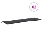 vidaXL Gartenbank-Auflagen 2 Stk. Melange Anthrazit 200x50x7 cm Stoff vidaXL Gartenbank-Auflagen 2 Stk. Melange Anthrazit 200x50x7 cm Stoff