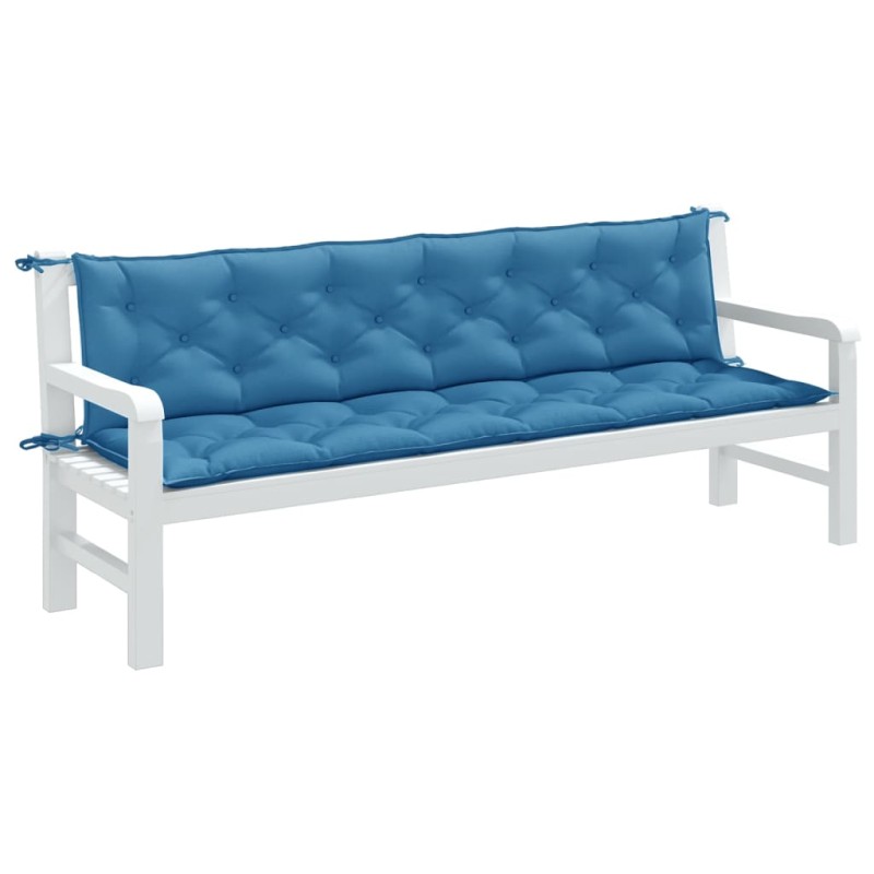 vidaXL Gartenbank-Auflagen 2 Stk. Melange Blau 200x50x7 cm Stoff vidaXL Gartenbank-Auflagen 2 Stk. Melange Blau 200x50x7 cm Stoff