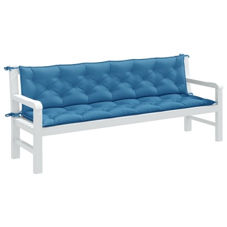 vidaXL Gartenbank-Auflagen 2 Stk. Melange Blau 200x50x7 cm Stoff