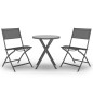3-tlg. Bistro-Set Klappbar Stahl Grau 3-tlg. Bistro-Set Klappbar Stahl Grau