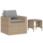 vidaXL 4-tlg. Garten-Sofagarnitur mit Kissen Beige Poly Rattan vidaXL 4-tlg. Garten-Sofagarnitur mit Kissen Beige Poly Rattan