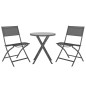 3-tlg. Bistro-Set Klappbar Stahl Grau 3-tlg. Bistro-Set Klappbar Stahl Grau