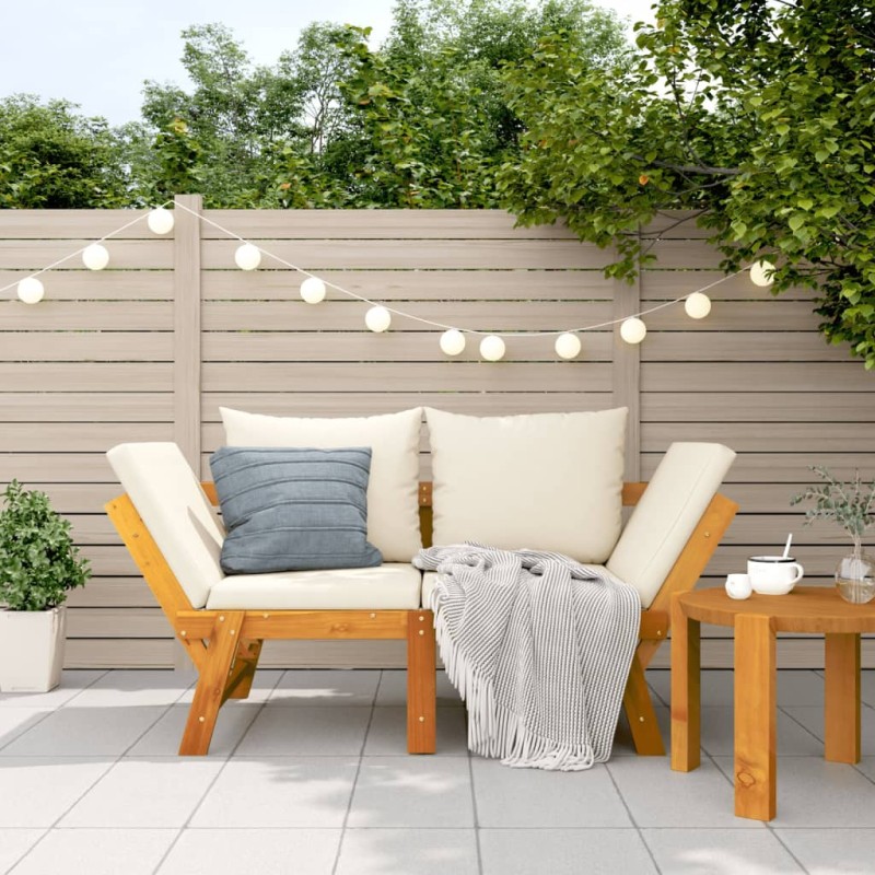vidaXL Gartenbank mit Kissen 2-in-1 Massivholz Akazie vidaXL Gartenbank mit Kissen 2-in-1 Massivholz Akazie