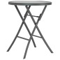3-tlg. Bistro-Set Klappbar Stahl Grau 3-tlg. Bistro-Set Klappbar Stahl Grau