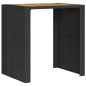 vidaXL Gartentisch mit Holzplatte Schwarz 105x80x110 cm Poly Rattan vidaXL Gartentisch mit Holzplatte Schwarz 105x80x110 cm Poly Rattan