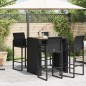 vidaXL Gartentisch mit Holzplatte Schwarz 105x80x110 cm Poly Rattan vidaXL Gartentisch mit Holzplatte Schwarz 105x80x110 cm Poly Rattan