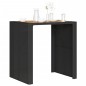 vidaXL Gartentisch mit Holzplatte Schwarz 105x80x110 cm Poly Rattan vidaXL Gartentisch mit Holzplatte Schwarz 105x80x110 cm Poly Rattan