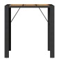 vidaXL Gartentisch mit Holzplatte Schwarz 105x80x110 cm Poly Rattan vidaXL Gartentisch mit Holzplatte Schwarz 105x80x110 cm Poly Rattan