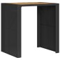vidaXL Gartentisch mit Holzplatte Schwarz 105x80x110 cm Poly Rattan vidaXL Gartentisch mit Holzplatte Schwarz 105x80x110 cm Poly Rattan