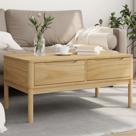 vidaXL Couchtisch FLORO Wachsbraun 99x55,5x45 cm Massivholz Kiefer