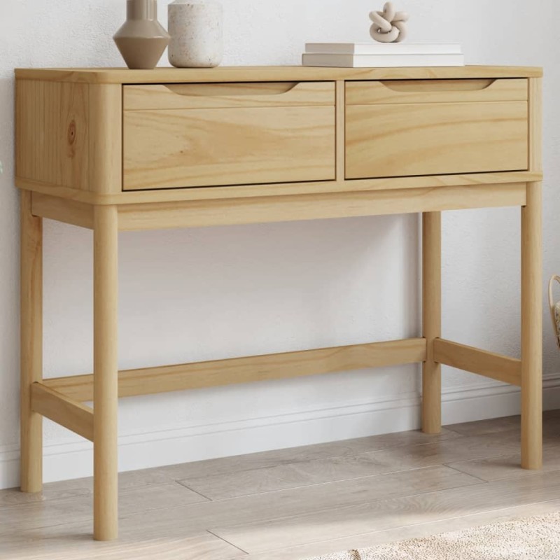 vidaXL Konsolentisch FLORO Wachsbraun 89,5x36,5x73cm Massivholz Kiefer vidaXL Konsolentisch FLORO Wachsbraun 89,5x36,5x73cm Massivholz Kiefer