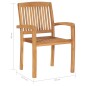 Stapelbare Gartenstühle mit Kissen 6 Stk. Massivholz Teak Stapelbare Gartenstühle mit Kissen 6 Stk. Massivholz Teak