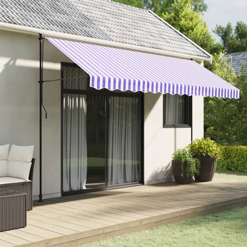 vidaXL Markisenvolant Blau und Weiß Gestreift 4 m vidaXL Markisenvolant Blau und Weiß Gestreift 4 m