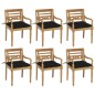 Batavia-Stühle mit Kissen 6 Stk. Massivholz Teak Batavia-Stühle mit Kissen 6 Stk. Massivholz Teak