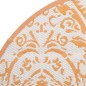 vidaXL Outdoor-Teppich Orange und Weiß Ø120 cm PP vidaXL Outdoor-Teppich Orange und Weiß Ø120 cm PP