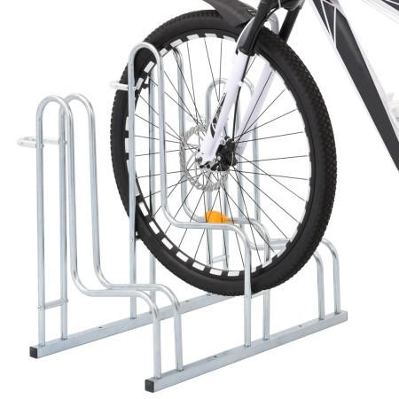 vidaXL Fahrradständer für 3 Fahrräder Freistehend Verzinkter Stahl