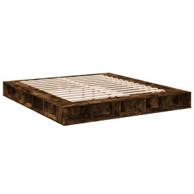 vidaXL Bettgestell Räuchereiche 180x200 cm Holzwerkstoff