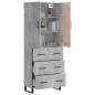 Highboard Betongrau 69,5x34x180 cm Holzwerkstoff Highboard Betongrau 69,5x34x180 cm Holzwerkstoff