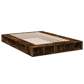 vidaXL Bettgestell Räuchereiche 150x200 cm Holzwerkstoff