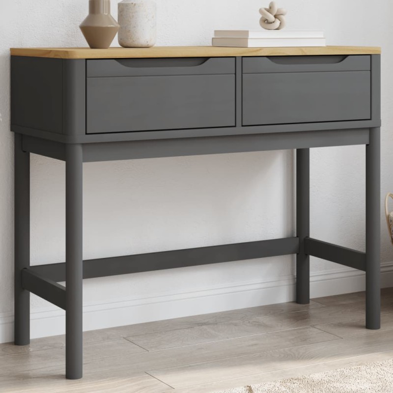 vidaXL Konsolentisch FLORO Grau 89,5x36,5x73 cm Massivholz Kiefer vidaXL Konsolentisch FLORO Grau 89,5x36,5x73 cm Massivholz Kiefer