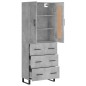 Highboard Betongrau 69,5x34x180 cm Holzwerkstoff Highboard Betongrau 69,5x34x180 cm Holzwerkstoff