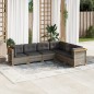 vidaXL 6-tlg. Garten-Sofagarnitur mit Kissen Grau Poly Rattan vidaXL 6-tlg. Garten-Sofagarnitur mit Kissen Grau Poly Rattan