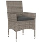 vidaXL 3-tlg. Garten-Essgruppe mit Kissen Grau Poly Rattan und Glas vidaXL 3-tlg. Garten-Essgruppe mit Kissen Grau Poly Rattan und Glas