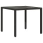 vidaXL 3-tlg. Garten-Essgruppe mit Kissen Schwarz Poly Rattan Glas vidaXL 3-tlg. Garten-Essgruppe mit Kissen Schwarz Poly Rattan Glas