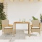 vidaXL 3-tlg. Garten-Essgruppe mit Kissen Beige Poly Rattan Akazie vidaXL 3-tlg. Garten-Essgruppe mit Kissen Beige Poly Rattan Akazie
