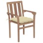 Stapelbare Gartenstühle mit Kissen 6 Stk. Massivholz Teak Stapelbare Gartenstühle mit Kissen 6 Stk. Massivholz Teak