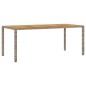 vidaXL 7-tlg. Garten-Essgruppe mit Kissen Grau Poly Rattan Akazie vidaXL 7-tlg. Garten-Essgruppe mit Kissen Grau Poly Rattan Akazie