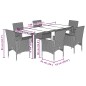 vidaXL 7-tlg. Garten-Essgruppe mit Kissen Grau Poly Rattan Akazie vidaXL 7-tlg. Garten-Essgruppe mit Kissen Grau Poly Rattan Akazie