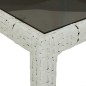 vidaXL 7-tlg. Garten-Essgruppe mit Kissen Weiß Poly Rattan und Glas vidaXL 7-tlg. Garten-Essgruppe mit Kissen Weiß Poly Rattan und Glas