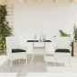 vidaXL 3-tlg. Garten-Essgruppe mit Kissen Weiß Poly Rattan und Glas vidaXL 3-tlg. Garten-Essgruppe mit Kissen Weiß Poly Rattan und Glas