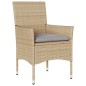 vidaXL 3-tlg. Garten-Essgruppe mit Kissen Beige Poly Rattan und Glas vidaXL 3-tlg. Garten-Essgruppe mit Kissen Beige Poly Rattan und Glas