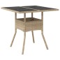 vidaXL 3-tlg. Garten-Essgruppe mit Kissen Beige Poly Rattan und Glas vidaXL 3-tlg. Garten-Essgruppe mit Kissen Beige Poly Rattan und Glas