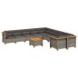 vidaXL 11-tlg. Garten-Sofagarnitur mit Kissen Grau Poly Rattan vidaXL 11-tlg. Garten-Sofagarnitur mit Kissen Grau Poly Rattan