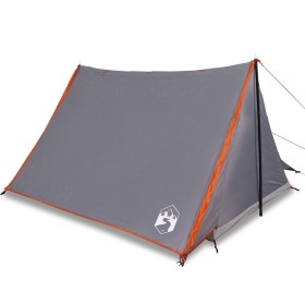 vidaXL Campingzelt 2 Personen Grau und Orange Wasserfest