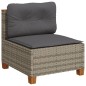 vidaXL 11-tlg. Garten-Sofagarnitur mit Kissen Grau Poly Rattan vidaXL 11-tlg. Garten-Sofagarnitur mit Kissen Grau Poly Rattan