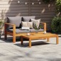vidaXL Gartensofa mit Kissen 2-Sitzer Massivholz Akazie vidaXL Gartensofa mit Kissen 2-Sitzer Massivholz Akazie