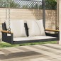 vidaXL Hängebank mit Kissen Schwarz 109x62x40 cm Poly Rattan vidaXL Hängebank mit Kissen Schwarz 109x62x40 cm Poly Rattan