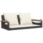 vidaXL Hängebank mit Kissen Schwarz 109x62x40 cm Poly Rattan vidaXL Hängebank mit Kissen Schwarz 109x62x40 cm Poly Rattan