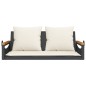 vidaXL Hängebank mit Kissen Schwarz 109x62x40 cm Poly Rattan vidaXL Hängebank mit Kissen Schwarz 109x62x40 cm Poly Rattan