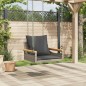 vidaXL Hängesessel mit Kissen Grau 63x62x40 cm Poly Rattan vidaXL Hängesessel mit Kissen Grau 63x62x40 cm Poly Rattan